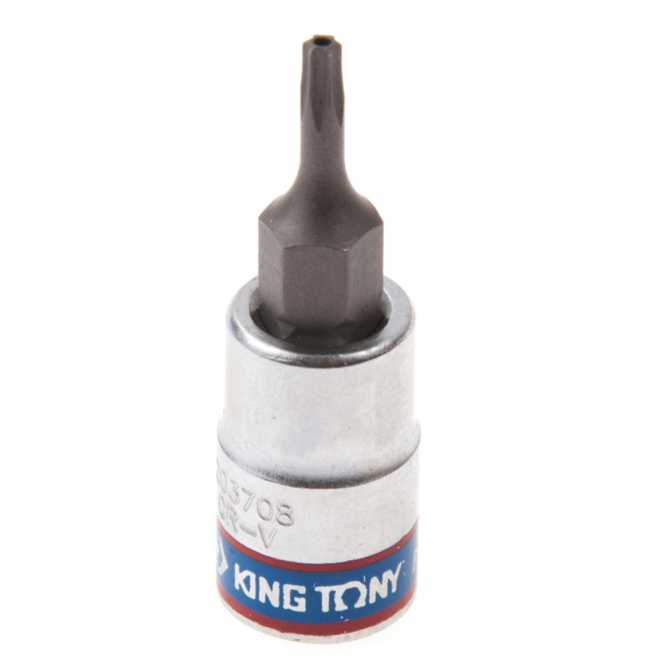 Насадка (бита) торцевая 1/4", Torx, T8, L = 37 мм, с отверстием KING TONY 203708